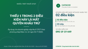 Infographic Catachi về hai điều kiện bắt buộc để doanh nghiệp được khấu trừ thuế GTGT đầu vào